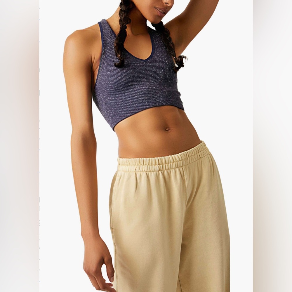 FP Movement by Free People Metallic Sparkle crop top XS